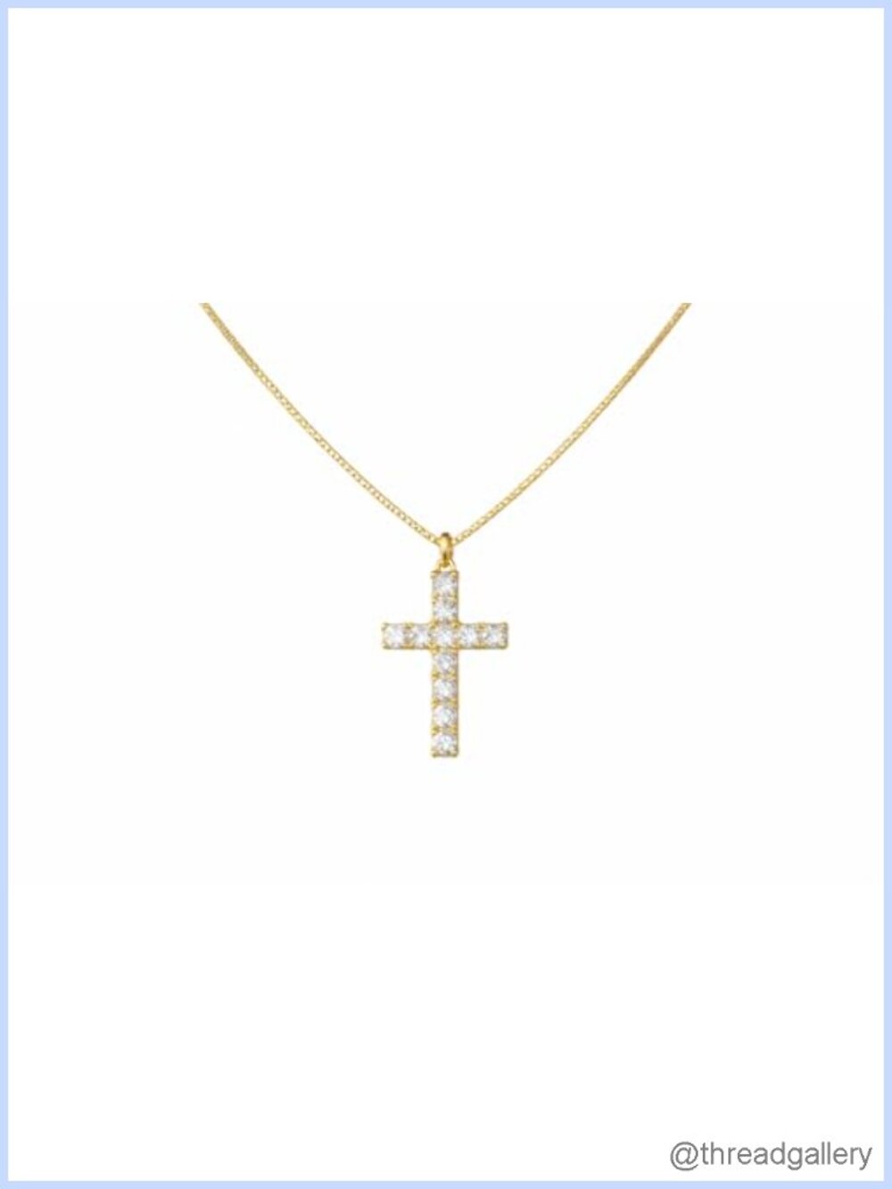 14K Gold Cross Necklace Small Diamond Pendant Charm Women